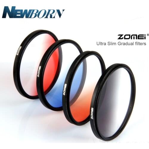 Zomei Camera Filtro Ultra Slim Frame GND Gradula Color Filters Blue Grey Red Orange 52 55 58 62 67 72 77 82mm For DSLR Camera