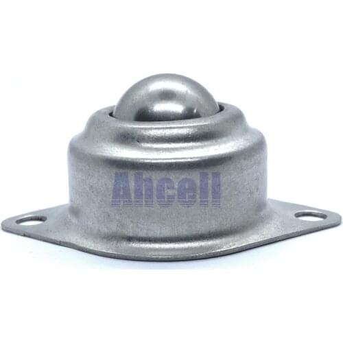 Stainless Steel 2 Holes Flange 15mm Castor Ball Transfer Unit Ahcell Conveyor Furniture Desk Sofa Ball Bearing Roller Caster
