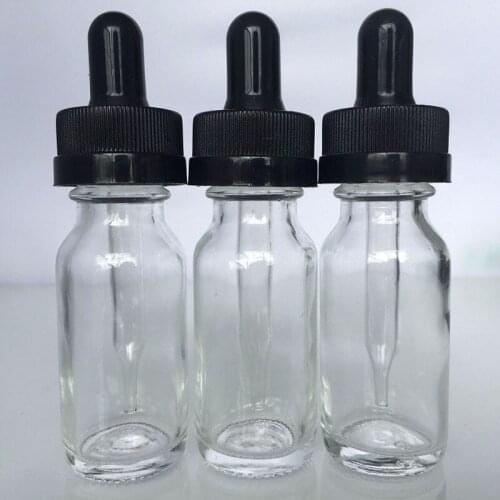 Factory Price 10ml Glass Dropper Bottles For Vapor Ejuice With Black Rubber Glass Drip Childproof Cap E Liquid Glass Bottle