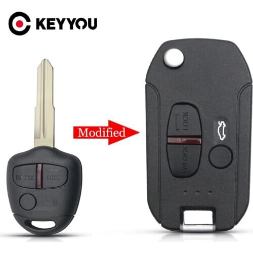 KEYYOU Modified 2/3 Buttons 433MHz Flip Car Remote Key For Mitsubishi Outlander Pajero Triton ASX Lancer Shogun MIT8/MIT11 Blade