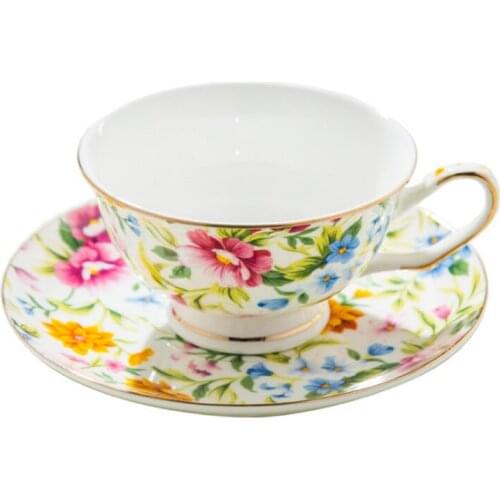 Fine bone china coffee cup and saucer and spoon, funny fashion design, zakka tazas cafe espresso cup, european coffee mug