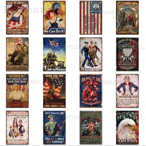 Retro Iron Sign Home Decoration Flag American Metal Plate Women Motivational Text Wall Art Picture Tin Plaque Poster Vintage