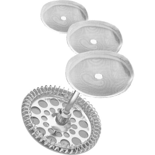 Stainless Steel Reusable Detachable Mesh Filter Home Office Coffee Maker Sheet Reusable Coffee Filter Brush Filter Baskets Mocha