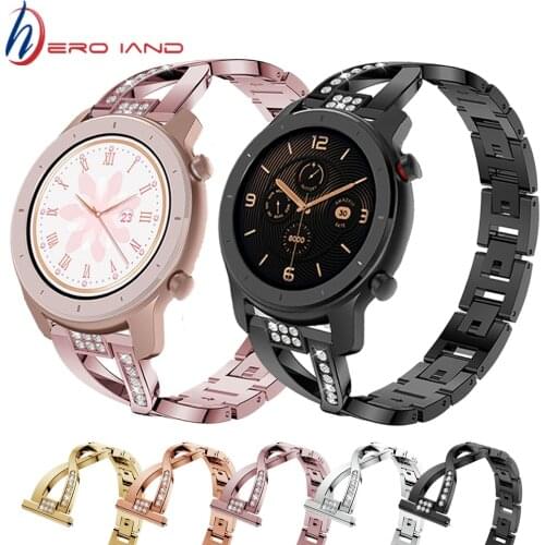 20mm Fashion Bracelet for Huami Amazfit GTR 42mm Women Band with Rhinestone Bracelet for Samsung Galaxy Watch Active Bracelet