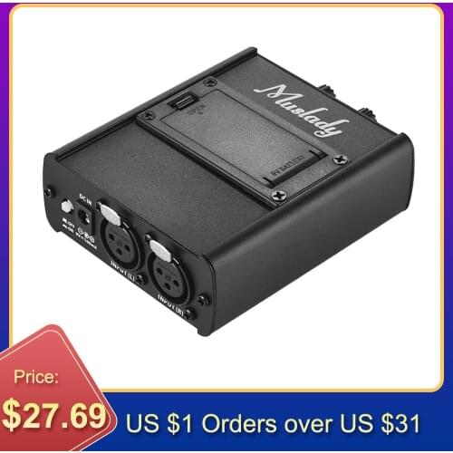 Muslady Personal In-ear Monitor Headphones Earphones Amplifier Amp with XLR Inputs 3.5mm Output VOLUME and BALANCE Control Knobs