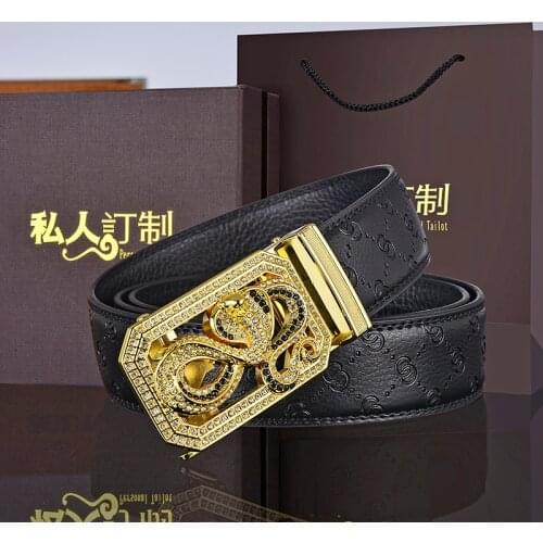 Luxury genuine leather men belt pin buckle mens natural cow skin designer belts with case male cowhide belts hot sale men gifts