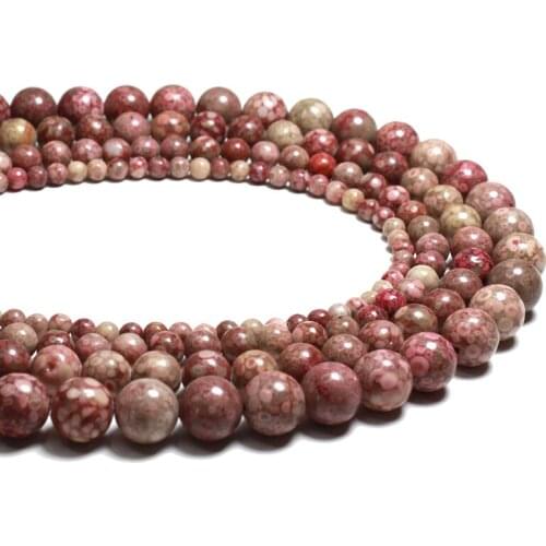 Wholesale Natural Round Red Wheat Stone Beads Jaspers For Jewelry Making DIY Bracelet Necklace Earrings 4/6/8/10 MM