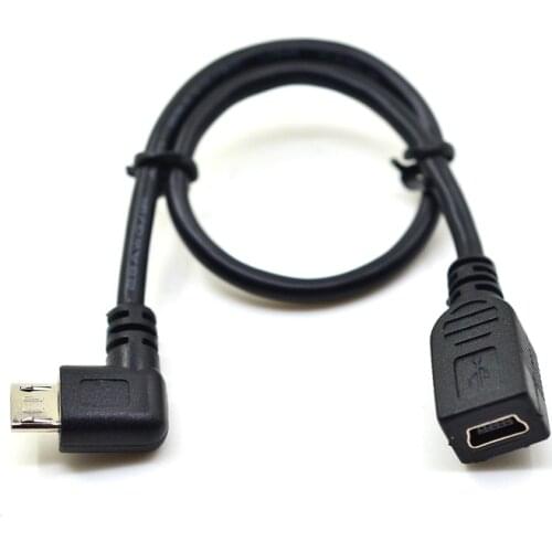 25CM Mini USB Type B female To Micro B Male 5 Pin 90 degree Right Angled Converter OTG Adapter Lead Data Cable 0.25m