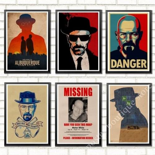 Breaking bad poster,Walter poster,Jesse Pinkman poster Movie Posters Vintage Kraft Paper Retro Wall Stickers Home Decor/2
