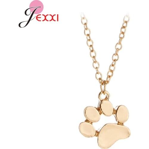 Drop Shipping S925 Silver Women Girls Necklace Jewelry Lovely Animal Dog Cat Bear Claw Pendant for Wedding Engagement Dating