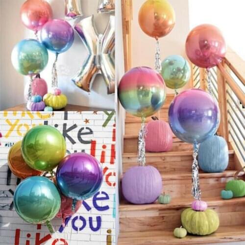 Foil Balloon Birthday Party 22" Round Rainbow Gradient Helium Wedding Decor