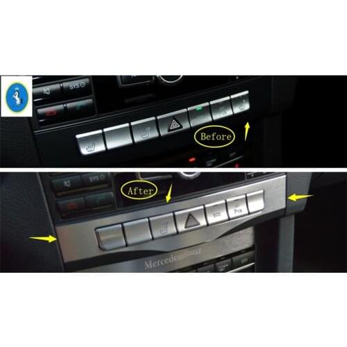 Yimaautotrims For Mercedes Benz E Class Sedan W212 2011 - 2015 Metal Accessories Danger Warning Light Central Control Cover Trim