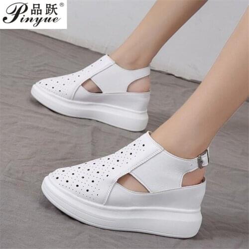 New 2021 Summer Sandals Wedge Heels Sneakers Women Beach High Platform Casual Sandals Breathable Walking Slippers