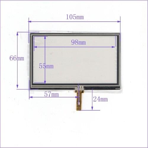 ZhiYuSun 105mm*65mm NEW 4.3 inch 4 line touch screen panel 105*65 touch glass this is compatible touchsensor for GPS