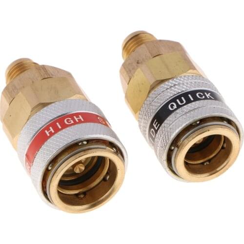 1 Pair Auto R134A AC Air Quick Coupler High Low Adapter Connector Manifold Gauge Set