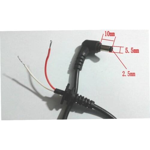 1pcs DC Power Right Angle plug 5.5mmX2.5mm with wire /cable Connector for DC Notebook
