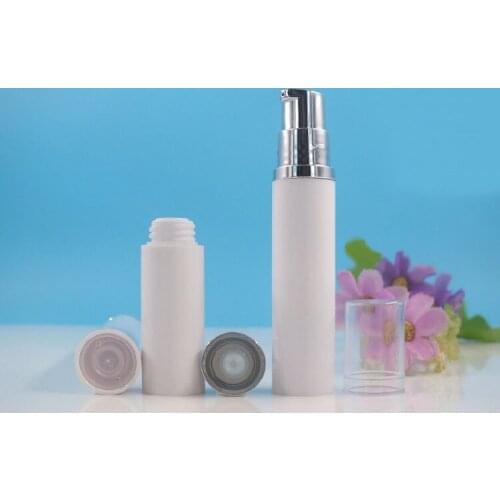 10ML white airless plastic bottle while silver pump gold lid lotion emulsion serum hyaluronic toner skin care packing