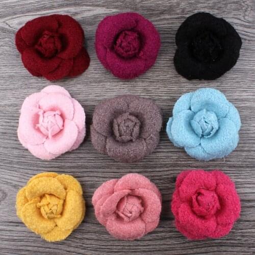 30pcs/lot 5.5cm 9colors Newborn Wool Felt Rose Flower For Girls Apparel/Hair Accessories Handmade Fabric Flowers For Headbands