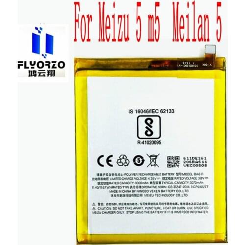 Brand new Original 3000mAh BA611 Battery For Meizu 5 m5 Meilan 5 Mobile Phone