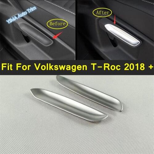 Lapetus Auto Styling Seat Adjustment Handle Decoration Strips Cover Trim Fit For Volkswagen T-Roc 2018 - 2021 Matte Interior