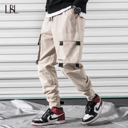 Cargo Pants Men 2021 Hip Hop Streetwear Jogger Pants Fashion Multi-Pocket Tactical Trousers Mens Gyms Fitness Casual Sweatpants