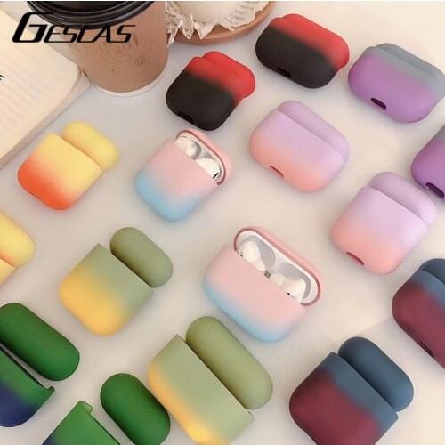 GESCAS Earphone Cases For Airpods 1/2/pro3 Gradient Color Hard Shell Bluetooth Wireless Headset Box For Apple Airpods Cases