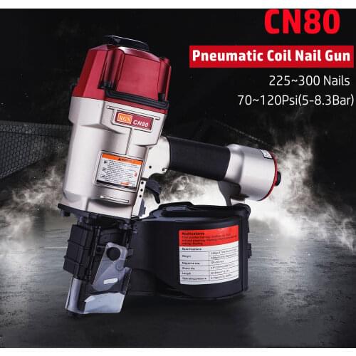 CN80 Industrial Air Nail Rolling Gun Straight Thread Gun Air Roll Nailer Nail Gun For Wood Pallet Packaging Box Crate Cable Coil
