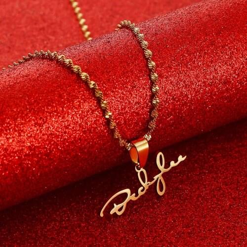 Ethiopian Customized Amharic Name Necklace Pendant Stainless Steel Nameplate Name Necklace Jewelry For Women