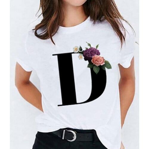 Aesthetics in the90s High-qualitywhiteT-shirt26English lettersGraphic T-shirt2021Ladies’plussizewomen’sfreeshippingTeen clothing