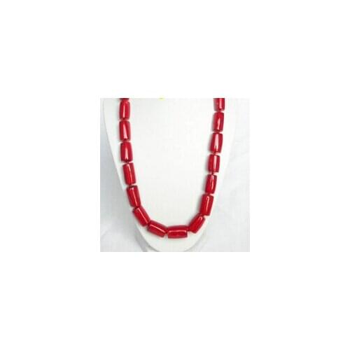 Huij 004823 natural 20" 20mm column red coral necklace discount 40