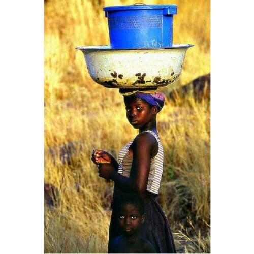 5D DIY Diamond Painting Scenery Canvas diamond Embroidery African girl Picture Mosaic Cross Stitch pattern Rhinestone Craft art