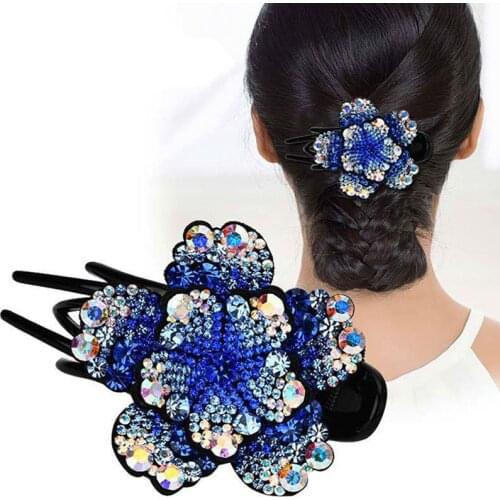 Korean Fashion Crystal Hairpin Women Hairclip Top Side Clip Rhinestones Duckbill Clip Hair Jewelry wedding Girl Hair Accessories