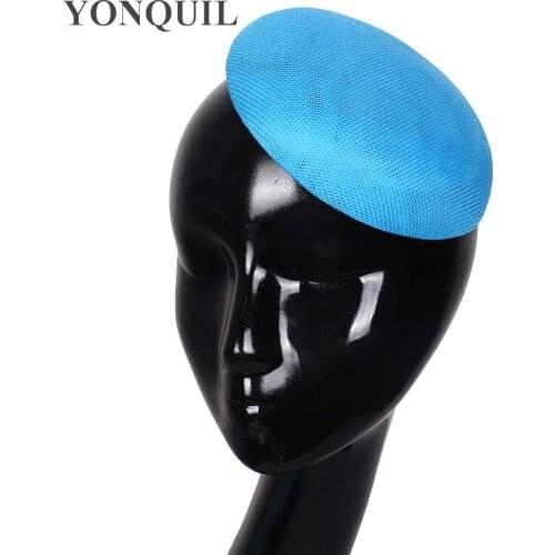 15CM Round Imitation Linen Fascinator Sea Blue Or More Colors Hat Base Craft Making Material Wedding Accessories Party Headwear