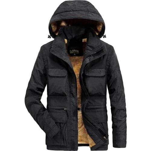 Mens Jacket Plus Velvet Outerwear Sportswear Hooded Travel Overcoat Male Multi-Pocket Climbing Coat Thicken Quick Dry Clothing