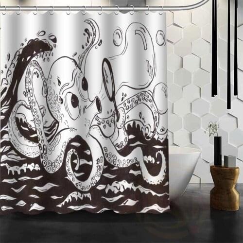 Best Nice Custom The Octopus Shower Curtain Bath Curtain Waterproof Fabric For Bathroom MORE SIZE WJY#43