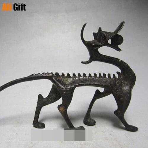 Copper Statue Dragon Shaped Old Copper Penholder Study Ornament Home Decoration Accessories Statues For Decoration