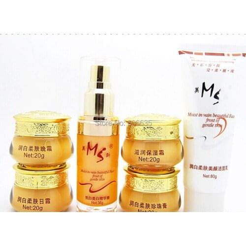 Free ship MS whitening skin beauty skin care cosmetic sets anti-wrinkle Whitening Moisturizing, shrink pores,Face Care cream