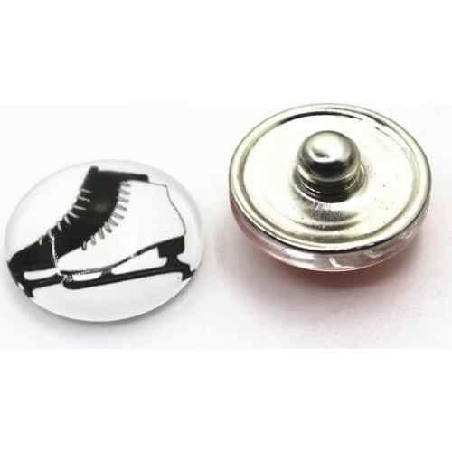 2018 New Arrive 10pcs/lot Hockey Skate Shoes Snap Buttons fit 18mm Ginger snap Button Bracelet Pendant DIY Snap Jewelry Charms