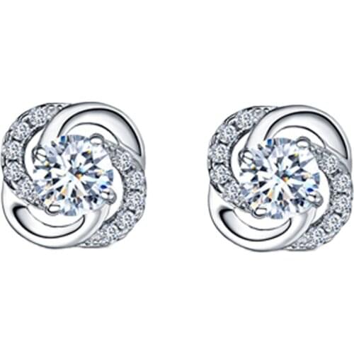 Newly Arrival Elegant And Charming Silver Plated Four Leaves Clover Shaped Woman Earrings Jewelery Accessories