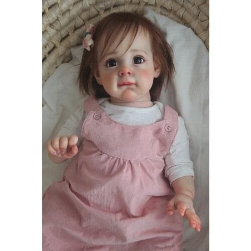NPK 60CM Handmade High Quality Reborn Toddler Maggie Detailed Lifelike Hand-rooted hair Collectible Art Doll