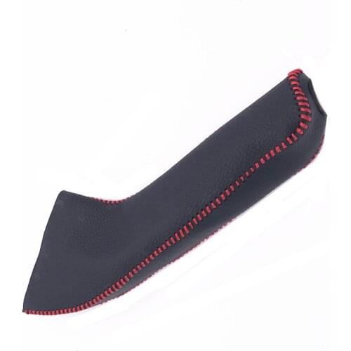 Handbrake Automatic transmission Black Genuine Leather Gear Shift Knob Cover for Nissan Sylphy 2012 2013 2014 2015 2016