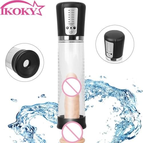 IKOKY Penis Enlargement Extender Electric Automatic Penis Pump Penis Enlarger USB Rechargeable Vacuum Pump Sex Toys for Men
