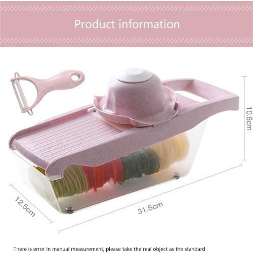 Multifunctional Vegetable Cutter with Transparent Container Non-slip Mat Humanized Storage Safe Protection Fruit Slicer Grater