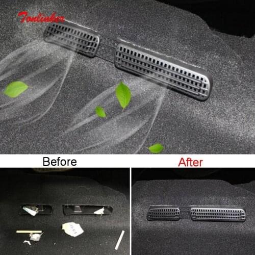 Tonlinker Interior Under Seat Air Outlet Covers case sticker For Skoda KODIAQ/KAROQ 2018 Car Styling 2 PCS ABS Cover stickers