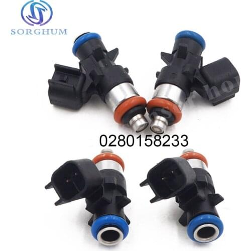 New 4pcs 0280158233 Fuel Injector For 2010 2011 Chrysler Dodge 3.6L Jeep 3.7L V6