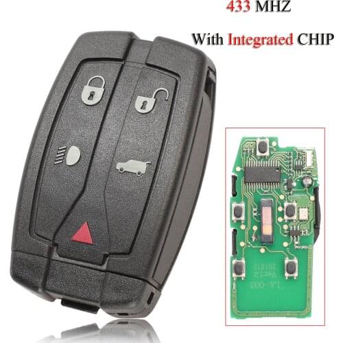 Kutery 5pcs/Lot Remote Smart Car Key For Land Rover Freelander 2 3 Sport Fit Range Rover With Integrated Chip 5Buttons 433Mhz