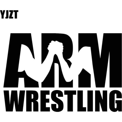 YJZT 17M*11.2CM Arm Wrestling Muscle Fitness Gym Decoration Vinyl Car Accessories Stickers Decals Black/Silver C31-0157
