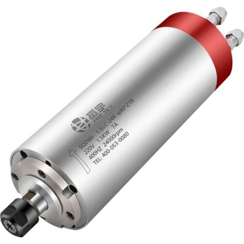 Zhenyu engraving machine water-cooled spindle motor 1.5KW 220/380V 7A 400HZ speed 24000rmp chuck ER16 can be clipped 10mm