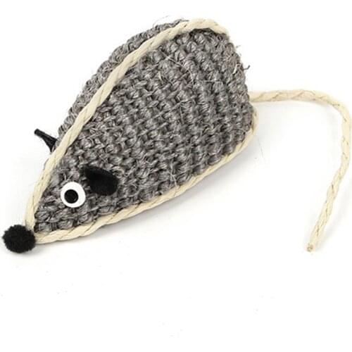 Pet Cat Chew Toy Mouse Sisal Crinkle Kitten Play Toy Mouse Shaped Cat Chewing Toy For Kitten Interactive Toy Cats Favor