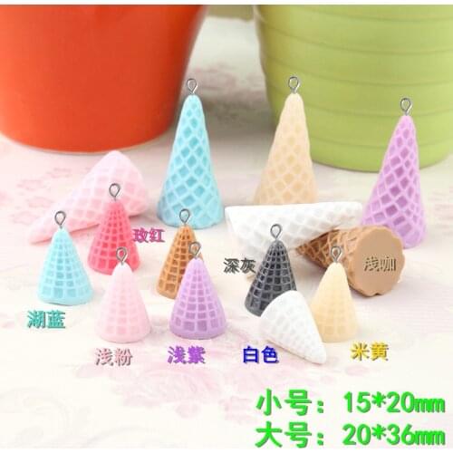 10pcs Imitation ice cream charms resin simulated food for jewelry making crisp sweet clay handmade snowflake mud DIY wholesale